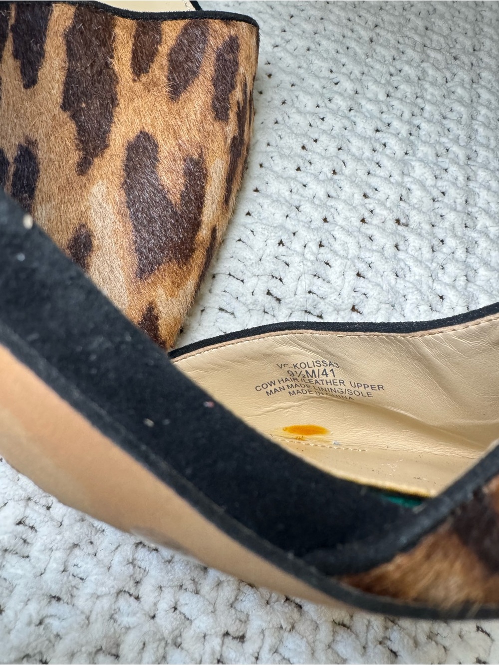 Vince Camuto Kolissa Leopard Cow Hair Slingback Heels 9.5 - Picture 7 of 8
